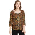 Folk flowers print Floral pattern Ethnic art Chiffon Quarter Sleeve Blouse View1