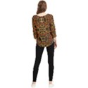 Folk flowers print Floral pattern Ethnic art Chiffon Quarter Sleeve Blouse View2