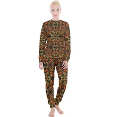 Folk Flowers Print Floral Pattern Ethnic Art Women s Lounge Set by Eskimos