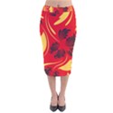 Folk flowers print Floral pattern Ethnic art Velvet Midi Pencil Skirt View1