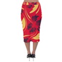 Folk flowers print Floral pattern Ethnic art Velvet Midi Pencil Skirt View2