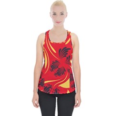 Folk Flowers Print Floral Pattern Ethnic Art Piece Up Tank Top by Eskimos