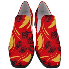 Folk Flowers Print Floral Pattern Ethnic Art Women Slip On Heel Loafers by Eskimos