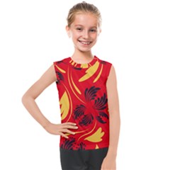 Folk Flowers Print Floral Pattern Ethnic Art Kids  Mesh Tank Top by Eskimos