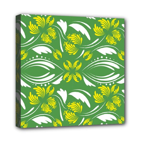 Folk Flowers Print Floral Pattern Ethnic Art Mini Canvas 8  X 8  (stretched) by Eskimos