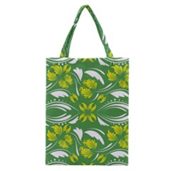 Folk Flowers Print Floral Pattern Ethnic Art Classic Tote Bag by Eskimos