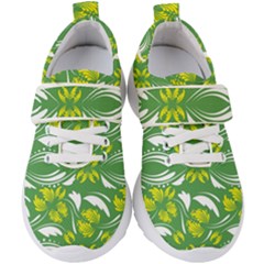 Folk Flowers Print Floral Pattern Ethnic Art Kids  Velcro Strap Shoes by Eskimos