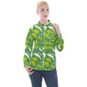 Folk flowers print Floral pattern Ethnic art Women s Long Sleeve Pocket Shirt View1