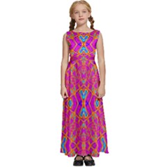 Pink Party Kids  Satin Sleeveless Maxi Dress