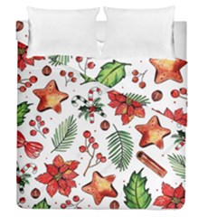 Pngtree-watercolor-christmas-pattern-background Duvet Cover Double Side (queen Size) by nate14shop