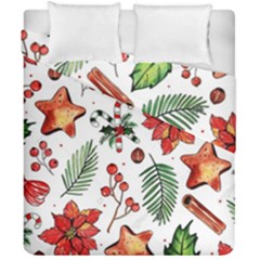 Pngtree-watercolor-christmas-pattern-background Duvet Cover Double Side (california King Size) by nate14shop