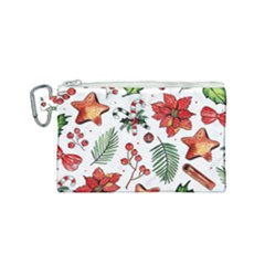 Pngtree-watercolor-christmas-pattern-background Canvas Cosmetic Bag (small) by nate14shop