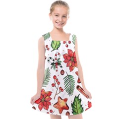 Pngtree-watercolor-christmas-pattern-background Kids  Cross Back Dress by nate14shop