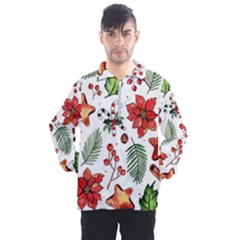 Pngtree-watercolor-christmas-pattern-background Men s Half Zip Pullover by nate14shop