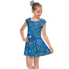 Abstract-background Kids  Cap Sleeve Dress by nate14shop