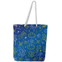 Abstract-background Full Print Rope Handle Tote (large)