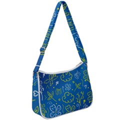 Abstract-background Zip Up Shoulder Bag