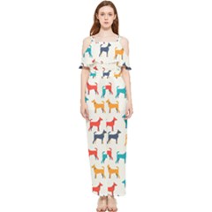 Animal-seamless-vector-pattern-of-dog-kannaa Draped Sleeveless Chiffon Jumpsuit by nate14shop