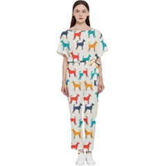 Animal-seamless-vector-pattern-of-dog-kannaa Batwing Lightweight Chiffon Jumpsuit by nate14shop