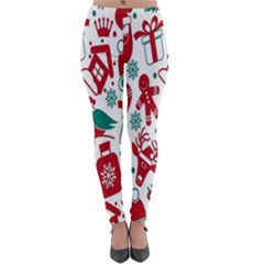 Chrismas Pattern Lightweight Velour Leggings by nate14shop