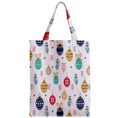 Seamless-pattern-cute-christmas-balls-shariki-igrushki-rozhd Zipper Classic Tote Bag by nate14shop