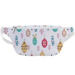 Seamless-pattern-cute-christmas-balls-shariki-igrushki-rozhd Waist Bag  by nate14shop