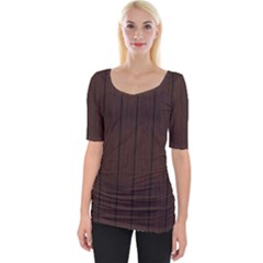 Wood Dark Brown Wide Neckline Tee