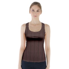 Wood Dark Brown Racer Back Sports Top by nate14shop