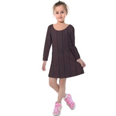 Wood Dark Brown Kids  Long Sleeve Velvet Dress by nate14shop