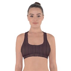 Wood Dark Brown Cross Back Sports Bra by nate14shop