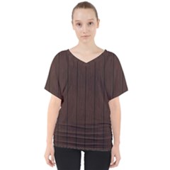 Wood Dark Brown V-neck Dolman Drape Top by nate14shop