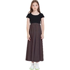 Wood Dark Brown Kids  Flared Maxi Skirt by nate14shop