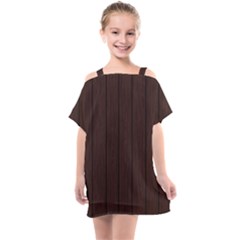 Wood Dark Brown Kids  One Piece Chiffon Dress by nate14shop