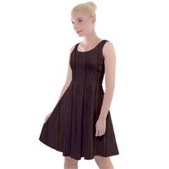 Wood Dark Brown Knee Length Skater Dress by nate14shop