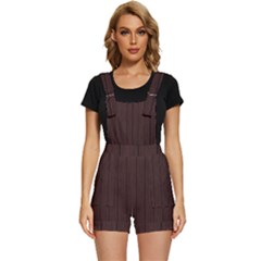 Wood Dark Brown Short Overalls by nate14shop