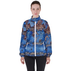 Background Wood Texture Women s High Neck Windbreaker by nate14shop