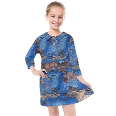 Background Wood Texture Kids  Quarter Sleeve Shirt Dress by nate14shop