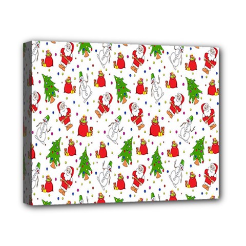 Hd-wallpaper-christmas-pattern-pattern-christmas-trees-santa-vector Canvas 10  X 8  (stretched) by nate14shop