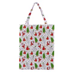 Hd-wallpaper-christmas-pattern-pattern-christmas-trees-santa-vector Classic Tote Bag by nate14shop