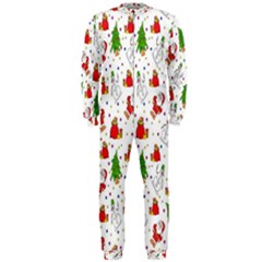 Hd-wallpaper-christmas-pattern-pattern-christmas-trees-santa-vector Onepiece Jumpsuit (men) by nate14shop