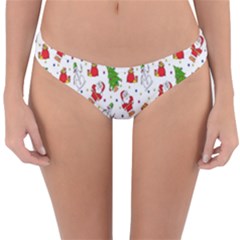 Hd-wallpaper-christmas-pattern-pattern-christmas-trees-santa-vector Reversible Hipster Bikini Bottoms by nate14shop