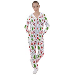 Hd-wallpaper-christmas-pattern-pattern-christmas-trees-santa-vector Women s Tracksuit by nate14shop