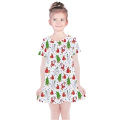 Hd-wallpaper-christmas-pattern-pattern-christmas-trees-santa-vector Kids  Simple Cotton Dress