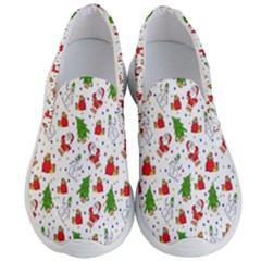 Hd-wallpaper-christmas-pattern-pattern-christmas-trees-santa-vector Men s Lightweight Slip Ons