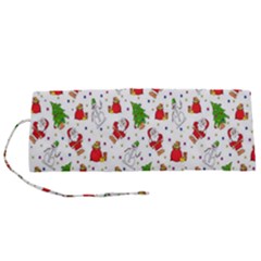 Hd-wallpaper-christmas-pattern-pattern-christmas-trees-santa-vector Roll Up Canvas Pencil Holder (s) by nate14shop