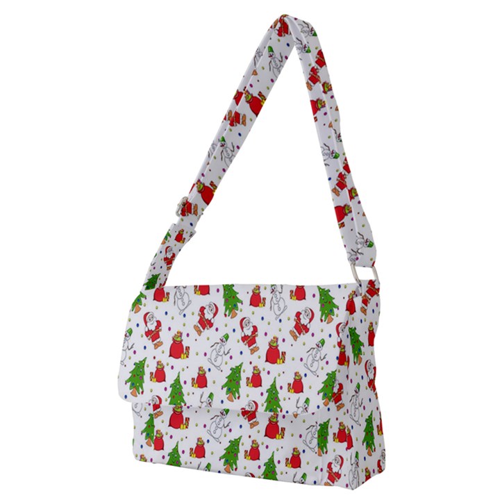 Hd-wallpaper-christmas-pattern-pattern-christmas-trees-santa-vector Full Print Messenger Bag (M)