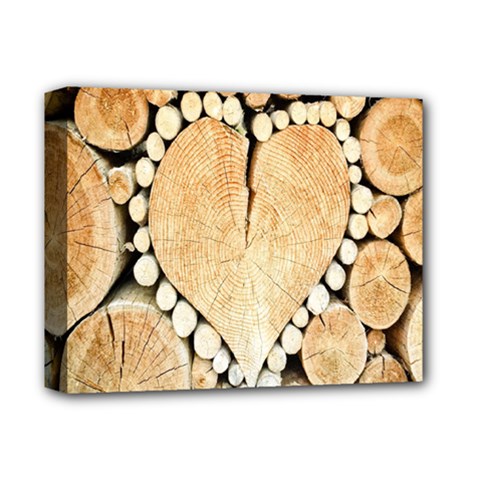 Wooden Heart Deluxe Canvas 14  x 11  (Stretched)