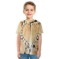 Wooden Heart Kids  Sport Mesh Tee