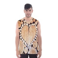 Wooden Heart Men s Basketball Tank Top