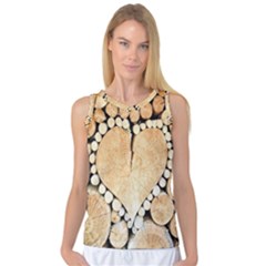 Wooden Heart Women s Basketball Tank Top